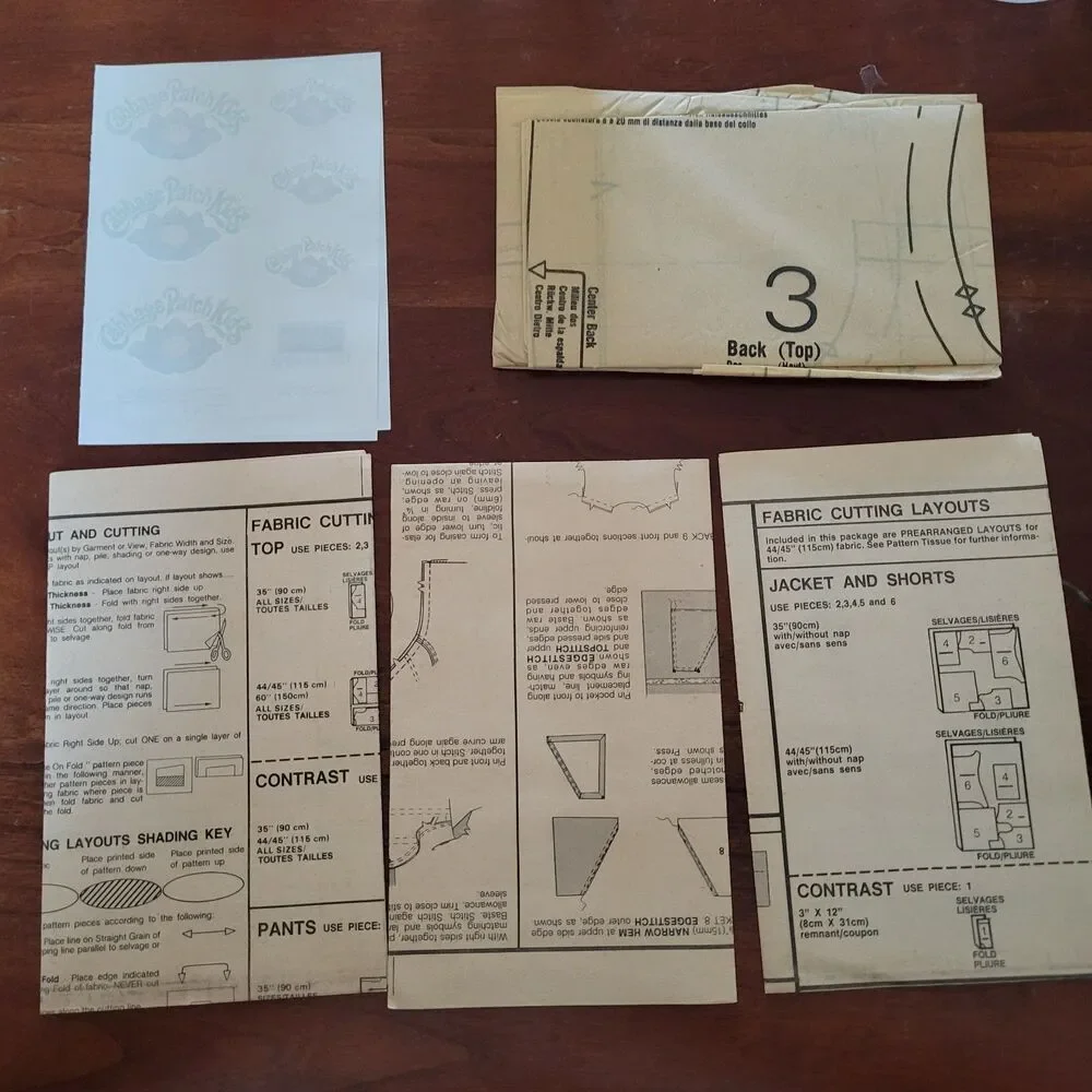 6589 Vintage Cabbage Patch Sewing Pattern Clothes Butterick